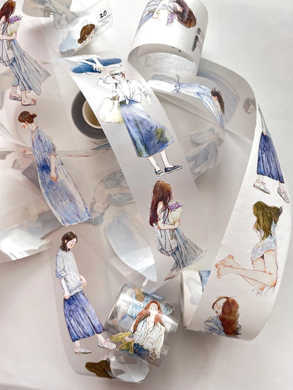 DingDing Vintage Weekend Girl 20 Washi PET Tape for Card Making Decoration DIY Scrapbooking Plan Stickers