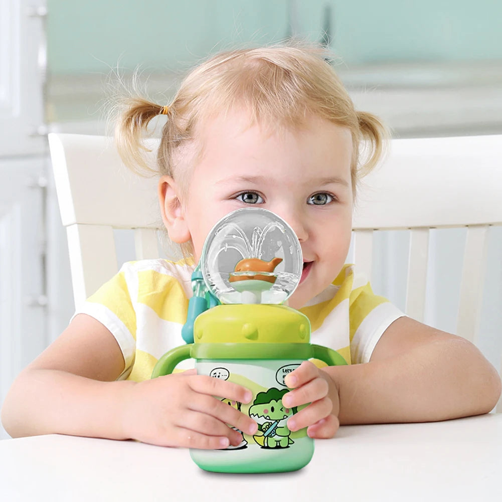 220/350ML Whale Fountain Tumbler Leak Proof Whale Water Cups Drinking Cup with Whale Squirt for Boys Girls