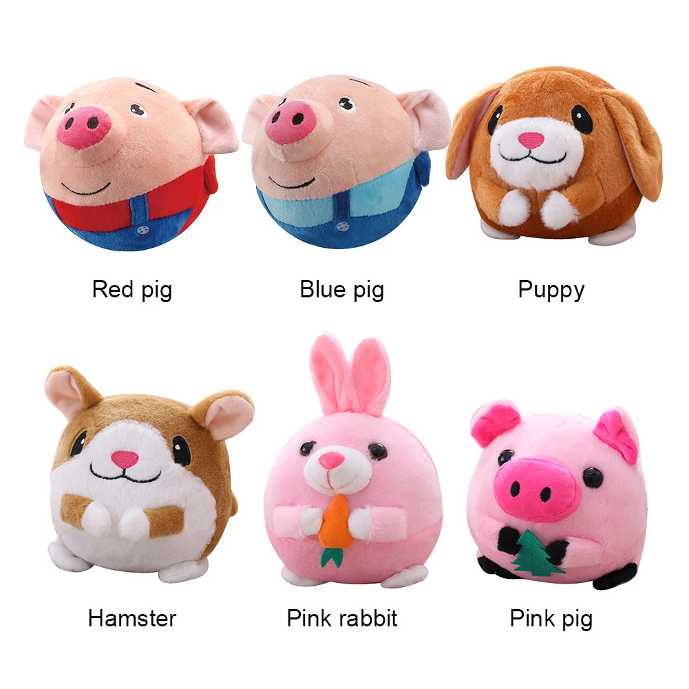Plush Automatic Bouncing Toys Bite Resistant Music Vibration Bouncing Ball Self-Moving Chewable for Dog Indoor Playing