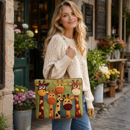 Portable Large Capacity Quilted Tote Bag 3D Printed Pattern