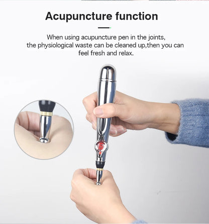 2/5 Heads Electric Acupuncture Point Massage Pen Meridian Energy Massage Pen Pain Relief Therapy Back Neck Face Beauty Roller