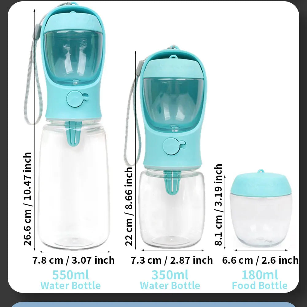 Portable Dog Cat Water Bottle with Storage Food and Water Container for Puppy Pets dogs Feeder Bowl Outdoor Travel Pet supplies