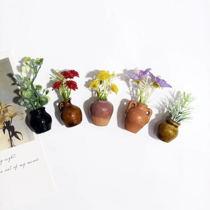 Ins Style Mini Ceramic Small Vase Refrigerator Sticker Creative 3D Stereo Home Decoration Magnet