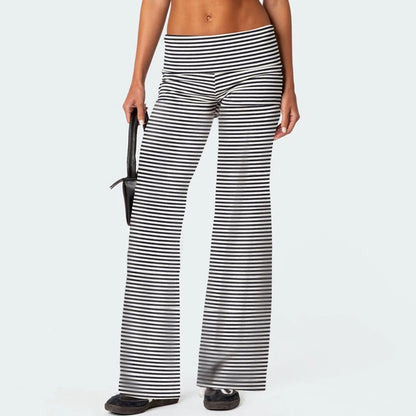 Casual Wide Leg Sweatpants for Women Fold Over Low Rise Flare Yoga Lounge Pants Back to School Clothes for Teen Girls Outfits
