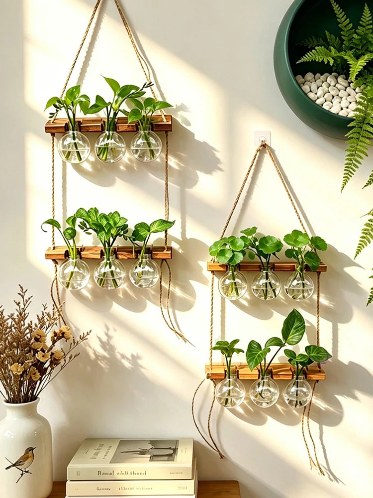 Wall‑Mounted Light Bulb Water Plant Vase