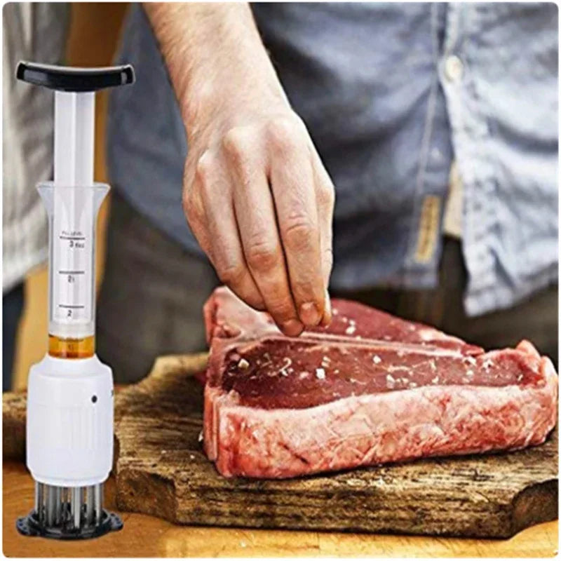 2 In 1 Meat Tenderizer Marinade Injector Barbecue Seasoning Sauce Injectors Kitchen Tools Gadgets BBQ Cooking Accessories
