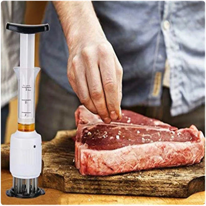 2 In 1 Meat Tenderizer Marinade Injector Barbecue Seasoning Sauce Injectors Kitchen Tools Gadgets BBQ Cooking Accessories