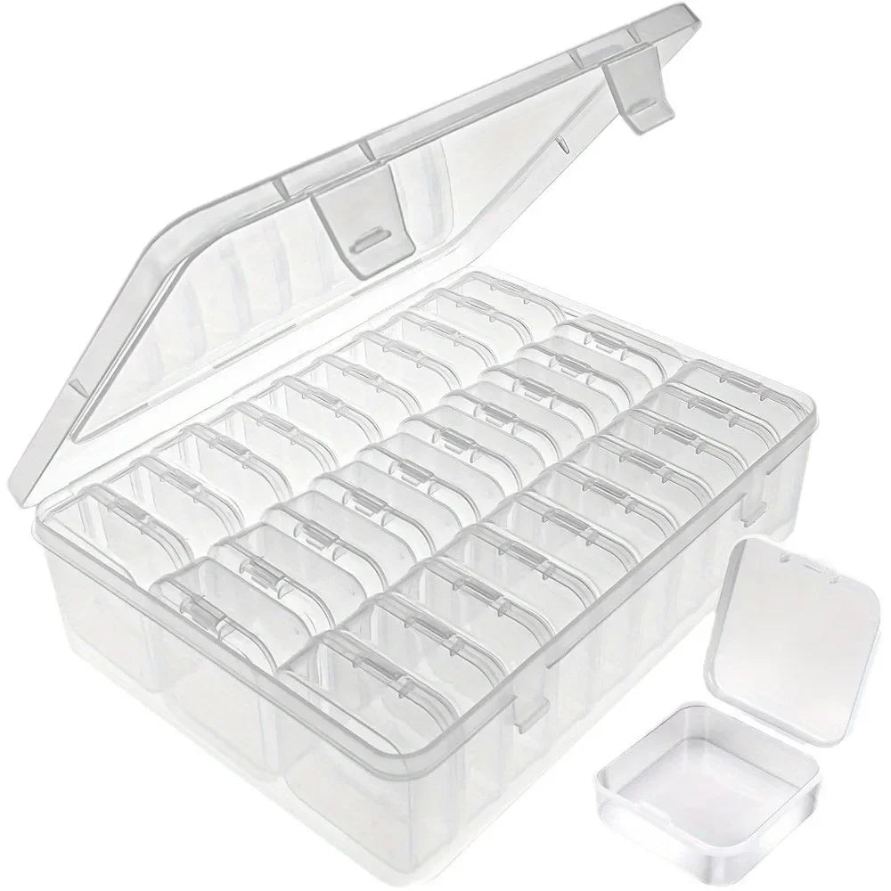 Transparent-bead Plastic Storage Box Desktop Bead-Making Separate Packaging Jewelry Accessory Transparent-plastic-beandesk-stora