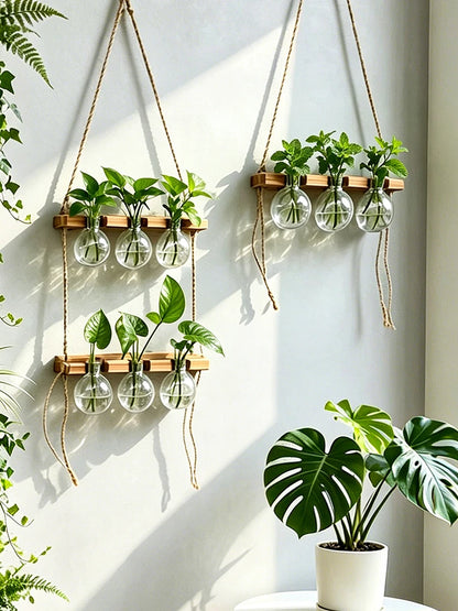 Wall‑Mounted Light Bulb Water Plant Vase