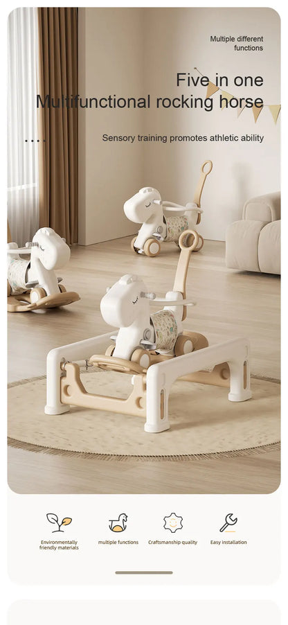Toy Animals Rocking Horse Baby Plastic Unicorn Children Rich Cheap Cartoon 3 in 1 Mini Indoor Playground Chair