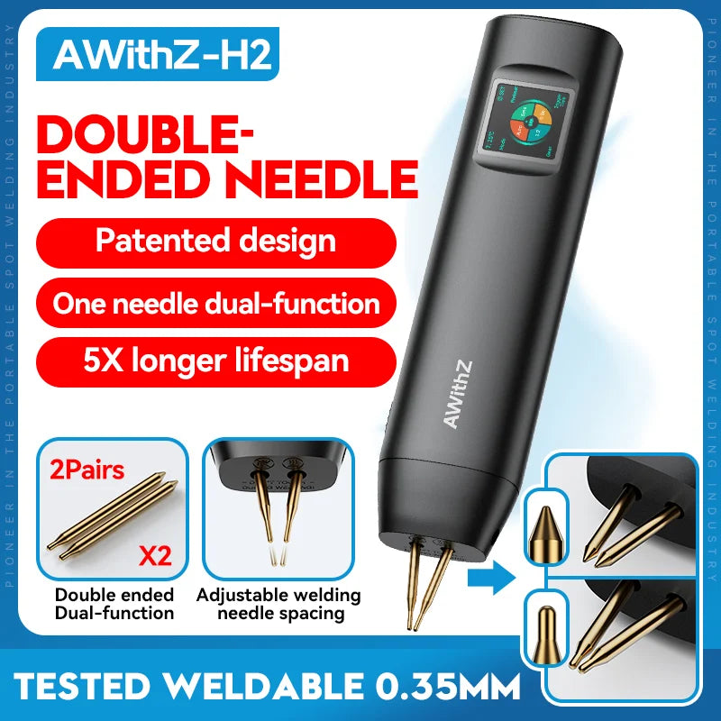 AWithZ Portable Spot Welder DIY Handheld Spot Welding Machine 90 Gears Adjustable Spot Welding for 18650 Lithium Battery