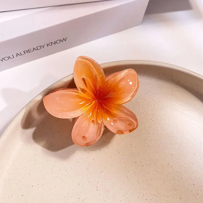 Middle 6CM Sweet Flower Hair Claws Hawaiian Gradient Hair Clips Vacation Beach Style Fashion Hairpins Women Hair Accessories ﻿
