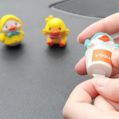 1Set Cartoon Resin Little Yellow Duck Model Car Center Console Decor Cute Car Ornaments Auto Interior Dashboard Accessories