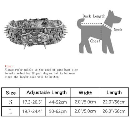 Domineering Spikes, Dog Collars, Medium and Large Rivets, Anti-bite Pet Collars, Rivets, Decorative Adjustable Dog Collars