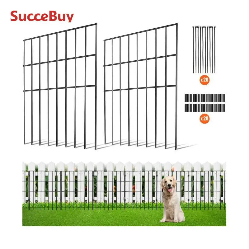 SucceBuy Garden Fence No Dig Fence Animal Barrier Fence Underground Decorative Garden Fencing with 1.5 in Spike Spacing for Yard