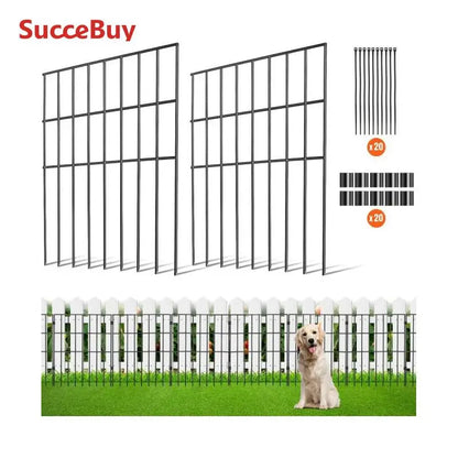SucceBuy Garden Fence No Dig Fence Animal Barrier Fence Underground Decorative Garden Fencing with 1.5 in Spike Spacing for Yard
