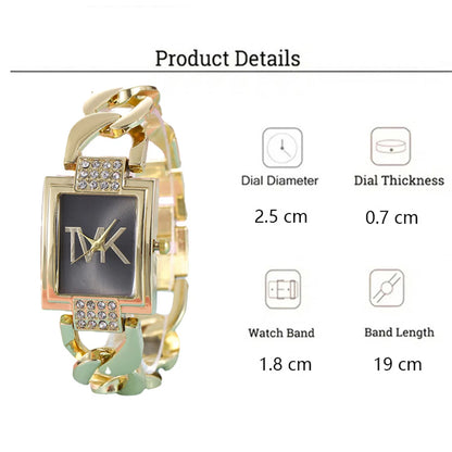 Luxury Women's Watch Fashion Elegant Style Ladies Watch Metal Square Trendy Quartz Watch for Women Bracelet Wristwatch Clock