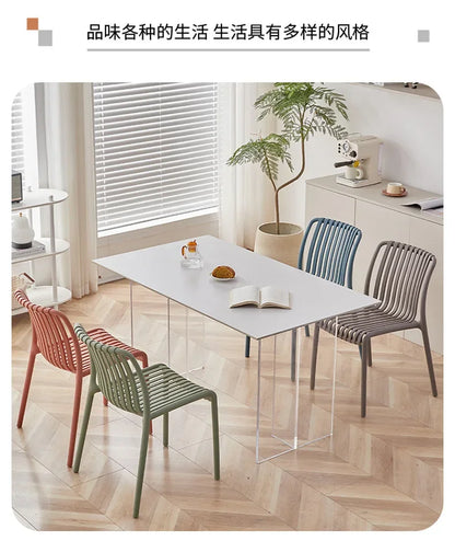 Balcony Plastic Backrest Leisure Luxury Chair Home Restaurant Dining Room Chair Sillas Para Comedor Beach Chairs For Kitchen