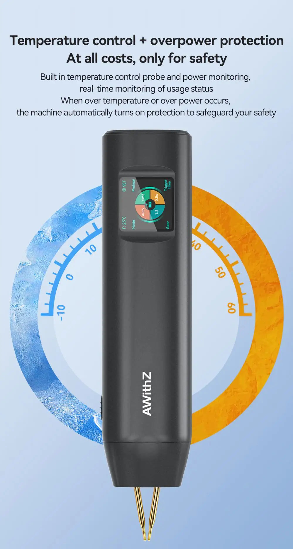 AWithZ Portable Spot Welder DIY Handheld Spot Welding Machine 90 Gears Adjustable Spot Welding for 18650 Lithium Battery