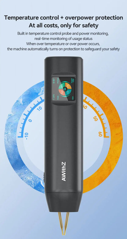 AWithZ Portable Spot Welder DIY Handheld Spot Welding Machine 90 Gears Adjustable Spot Welding for 18650 Lithium Battery