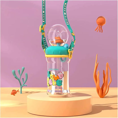 Creative Gift Double Drinking Lid Whale Fountain Tumbler Leak Proof Widened Handle Whale Cup 220ml 350ml Drinking Cup