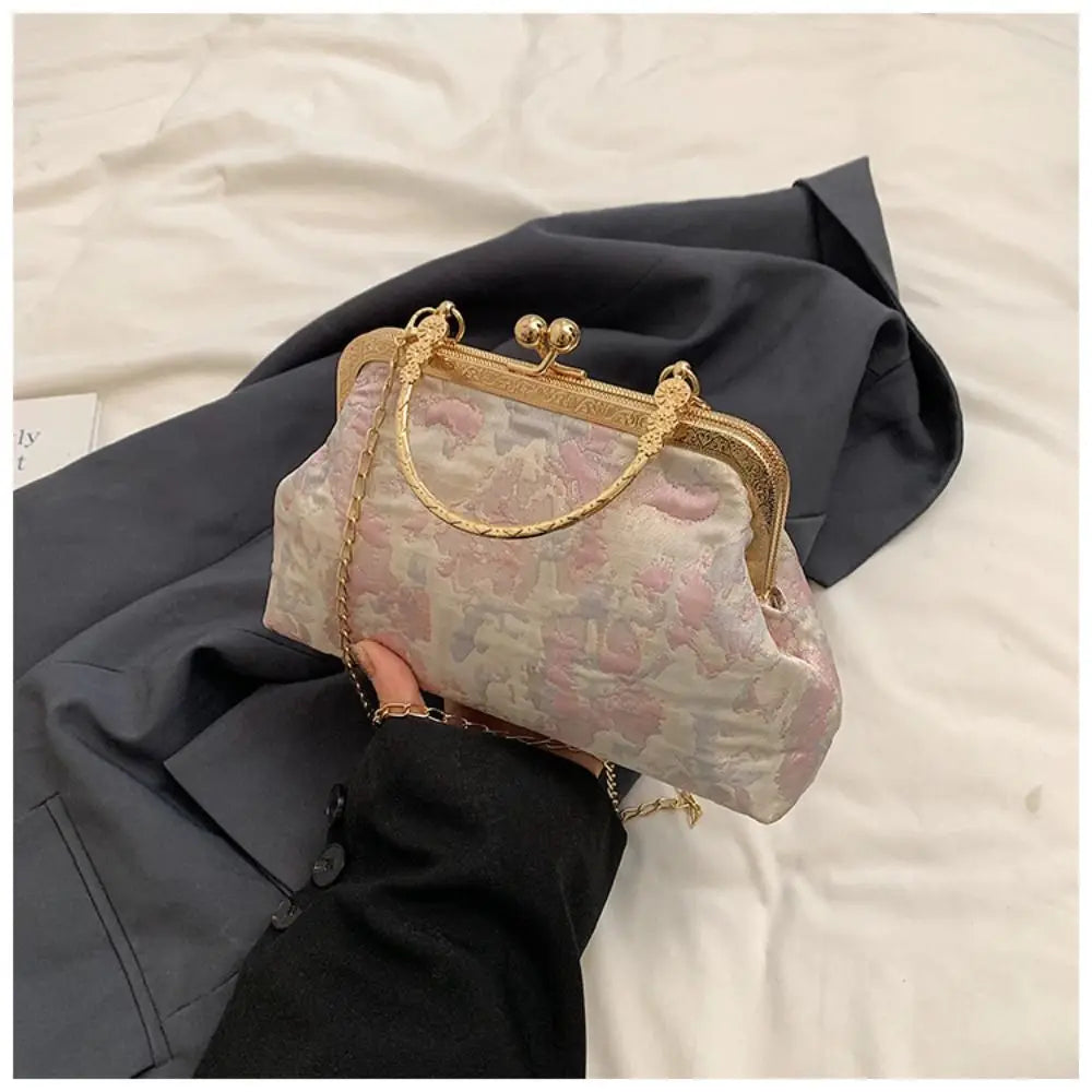 New Chinese Style Handbag Embroidery Evening Bag Retro Single Shoulder Crossbody Bag Ladies Shell Bag