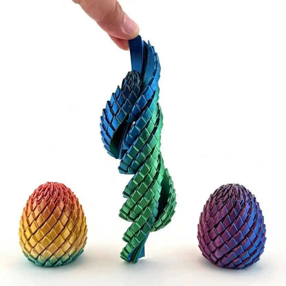 2 Sizes 3D Printed Rotating Spiral Dragon Egg Colorful Articulated Fidget Toy Anti Anxiety Stress Relief Sensory Toy