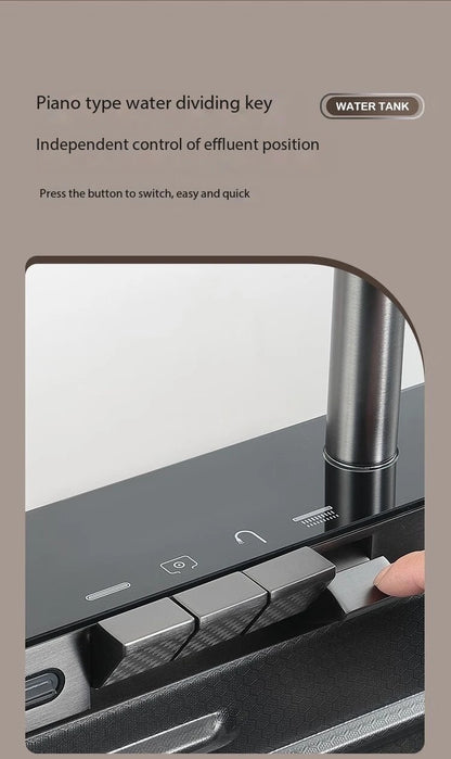 5.0MM Double Waterfall Sink Embossed Stainless Steel Kitchen Sink Large Single Slot Digital Display Wash Basin Dishwashing pond