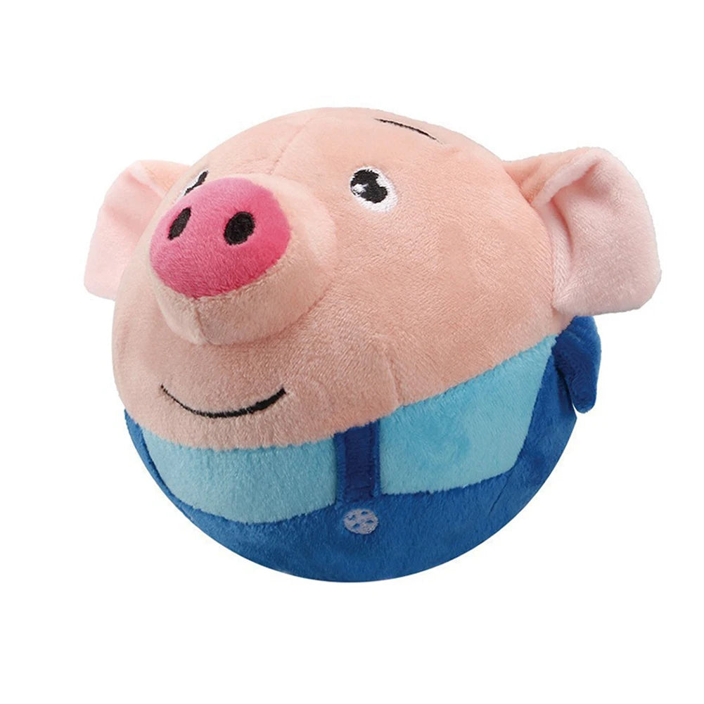Plush Automatic Bouncing Toys Bite Resistant Music Vibration Bouncing Ball Self-Moving Chewable for Dog Indoor Playing