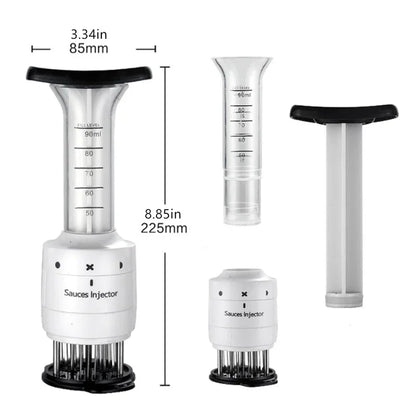 2 In 1 Meat Tenderizer Marinade Injector Barbecue Seasoning Sauce Injectors Kitchen Tools Gadgets BBQ Cooking Accessories