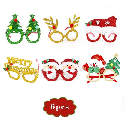 Christmas Glasses Holiday Party Frames Christmas Decoration Accessories Costume Eyeglasses for Christmas Parties Holiday Favors