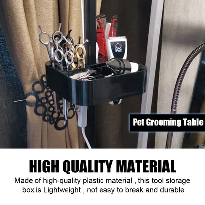 Dog Cat Supplies Groomer Tool On the bracket Table Scissors Dog Comb Boxes Pet Grooming Tools Plastic Storage Box