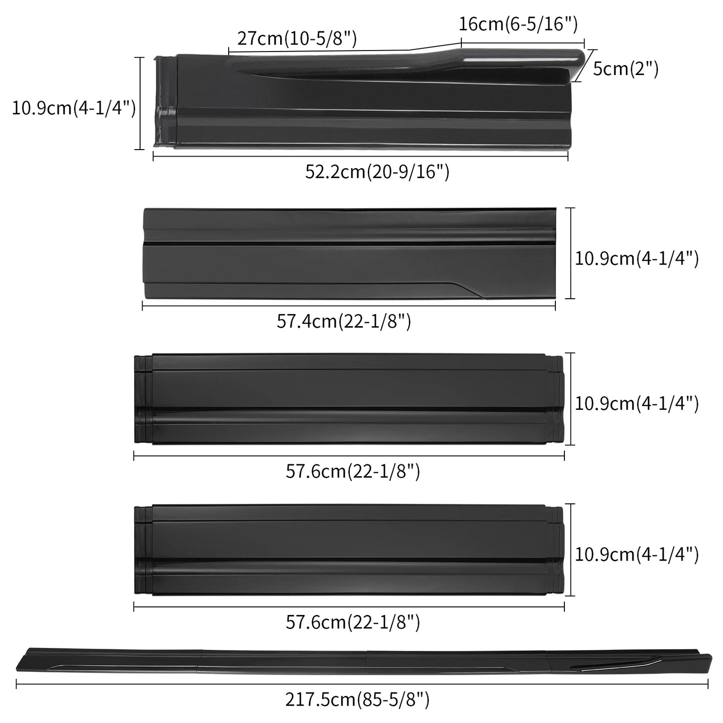 Universal 86.6" Side Skirt Extension Body Kit For VW Golf MK5 MK6 GTD GTI TDI TSI GTI MK7 CC Apron Winglet Car Accessories
