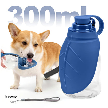 New 300ml Dog Outdoor Kettle With Foldable Mini Silicone Leaf Dust Bottle Stopper Portable Water Dispenser Pet Water Dispenser