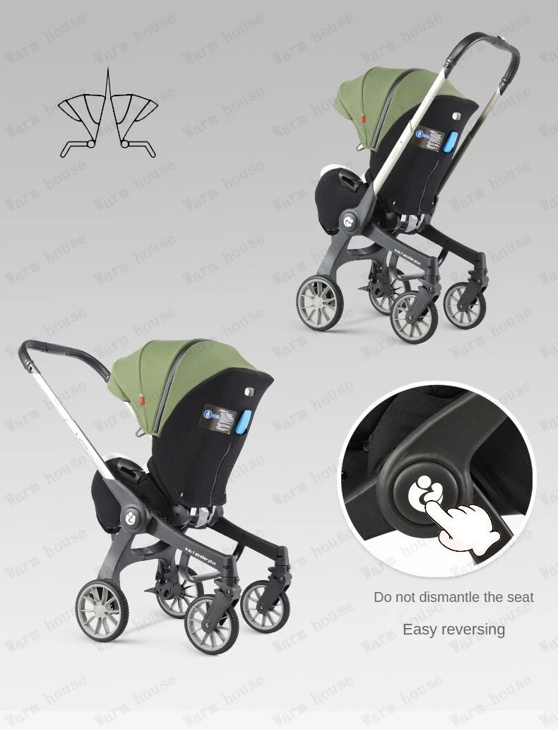 4-in-1 baby two-way stroller Multifunctional newborn baby stroller 3in1 Foldable Basket type seat baby carriage