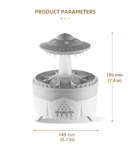 350ml Aroma Air Humidifier Mini Usb Remote Control Raindrop Colorful Light Aromatherapy Room Rain Cloud Aroma Oil  Diffuser