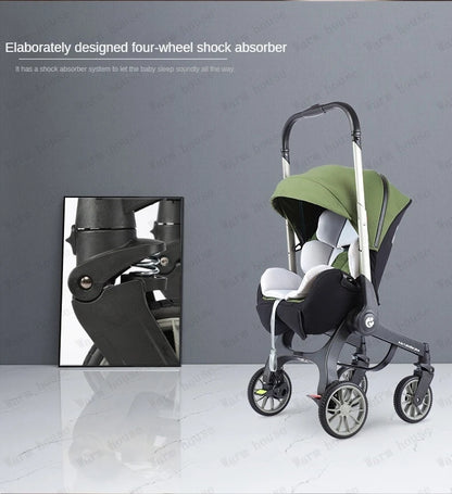 4-in-1 baby two-way stroller Multifunctional newborn baby stroller 3in1 Foldable Basket type seat baby carriage