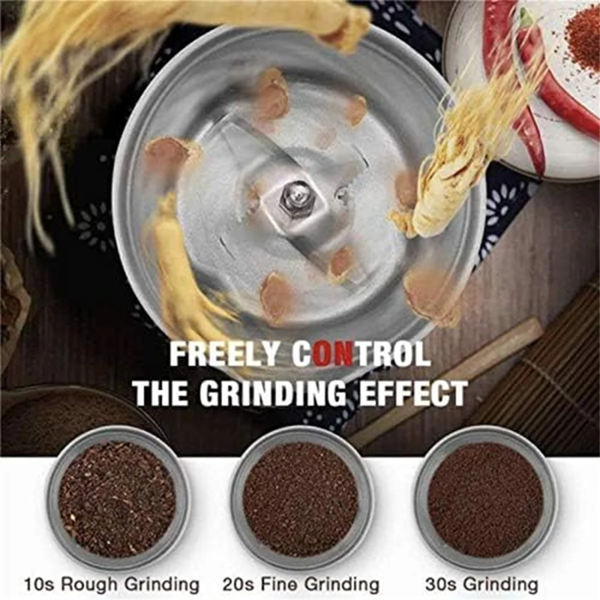 ASWUT-Electric Kitchen Grinder Grinds Spices Multifunction Smash Machine Grinder For Spice,Herb,Cereal,Beans,Pet Food