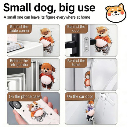 Cute Shiba Inu Silicone Belly Door Stopper,Self-Adhesive Sticker Door Stop ,Anti-Collision Stickers For Home Car Door Protector
