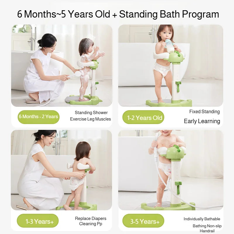 Baby Standing Shower Stand Adjustable Children's Bath Device Household Non-Slip Children's Bath Stand Baby Bath Stand Support