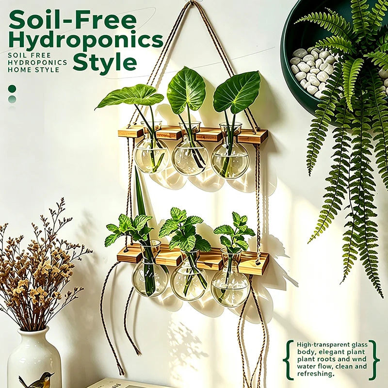 Wall‑Mounted Light Bulb Water Plant Vase