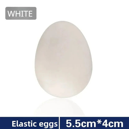 1 Pcs Novelty Bouncy Eggs Realistic Fake Rubber Bouncing BallsModel Farm Chicken Nesting Hen Hatching Egg Pet Toy Prank Joke