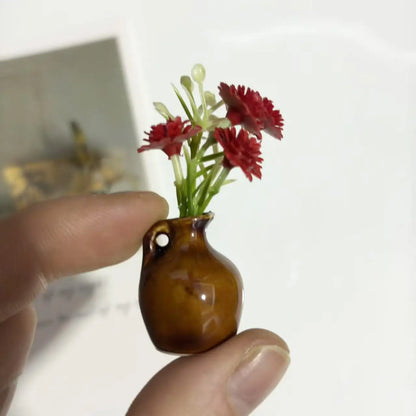 Ins Style Mini Ceramic Small Vase Refrigerator Sticker Creative 3D Stereo Home Decoration Magnet