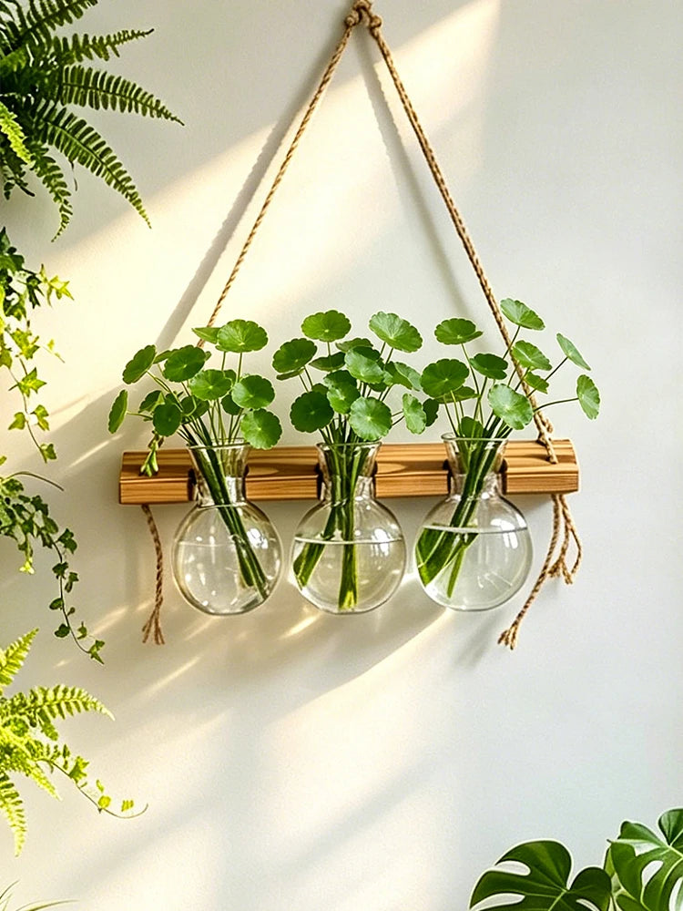 Wall‑Mounted Light Bulb Water Plant Vase
