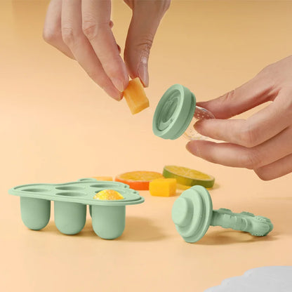 2pcs Set Baby Fruit Feeder Cube food set Bear PAWS Ice fruits and vegetables food box set body silicone baby meat puree