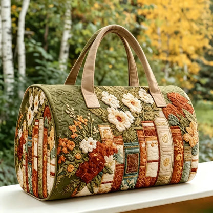 American style new women's literature retro book flower print circular handbag