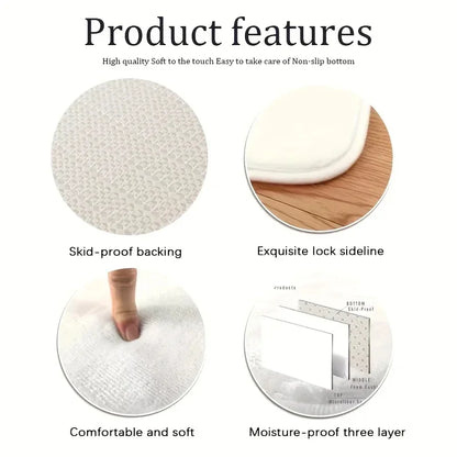 VIKAMA Christmas Doormat, Characteristic Gingerbread House And Tree Design, Made Of Flannel Fabric, Machine Washable-Ideal