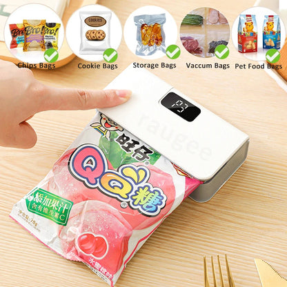 Mini Heat Sealer Plastic Bag Heat Sealing Machine Rechargable Plastic Storage Package Sealer Handheld Clip Bag Food Heat Sealer