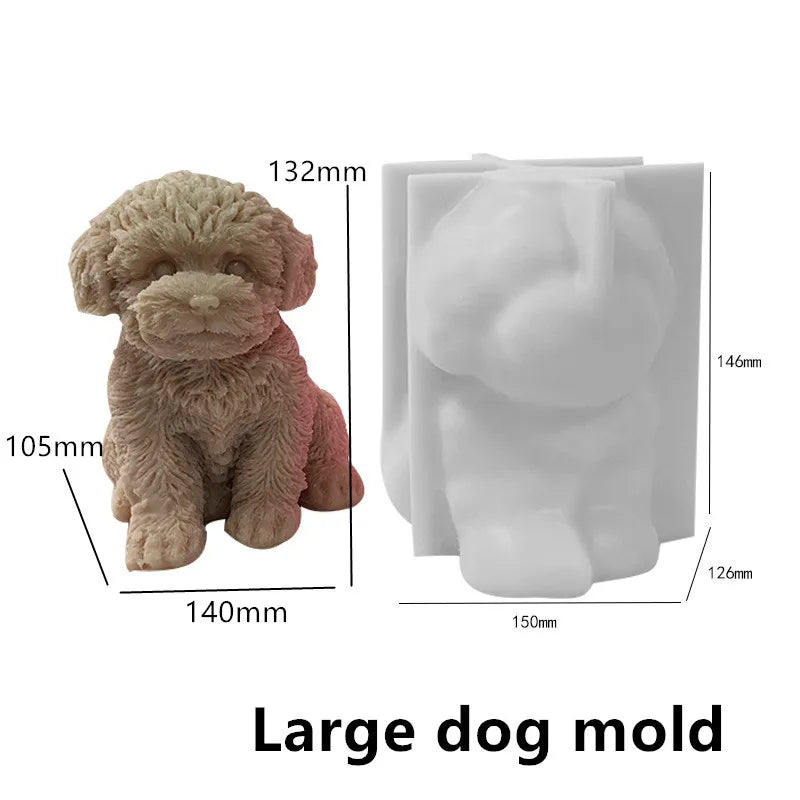3D Cat & Puppy Candle Mold
