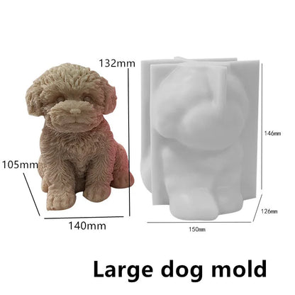 3D Cat & Puppy Candle Mold